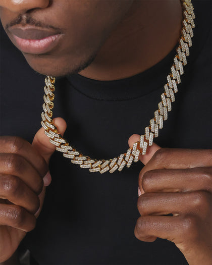 SAINT MORTA INTERLINK NECKLACE 22" ICED GOLD