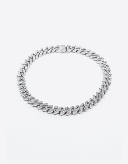 SAINT MORTA INTERLINK NECKLACE 22" ICED WHITE GOLD