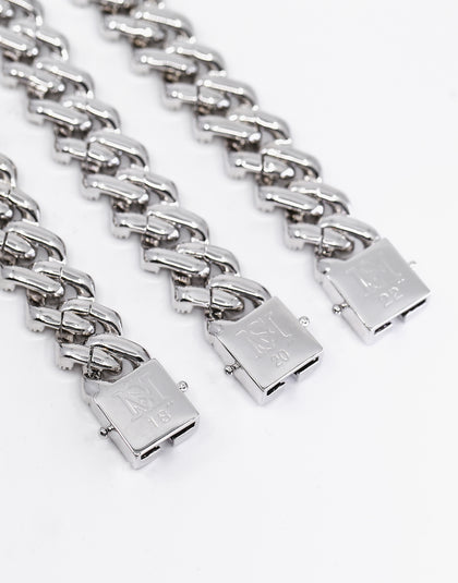 SAINT MORTA INTERLINK NECKLACE 22" ICED WHITE GOLD