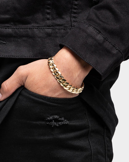 House Of Auric Cuban Link 10mm 9" Bracelet 10k Gold