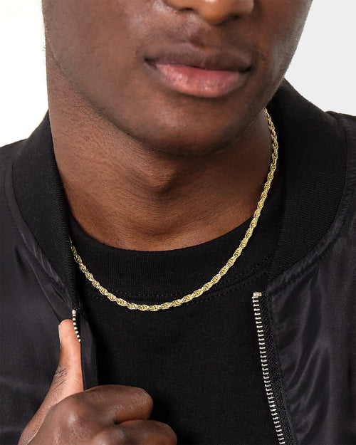 House Of Auric Rope 4mm 18" Chain 18k Gold Vermeil