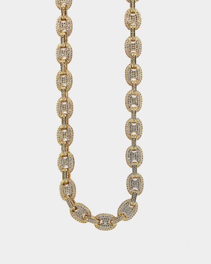 Saint Morta Guantlet Chain 18" Iced Gold