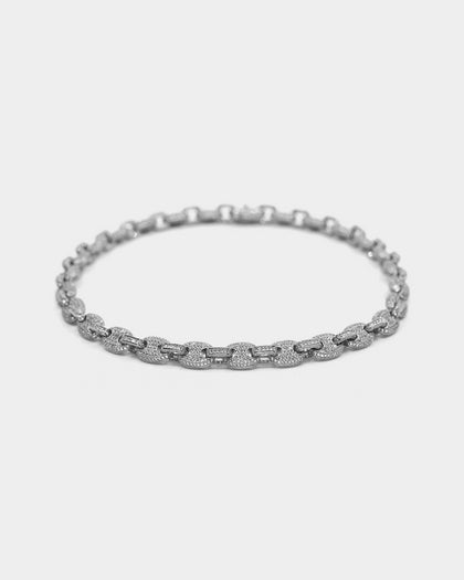 Saint Morta 12mm Gauntlet Necklace Iced White Gold