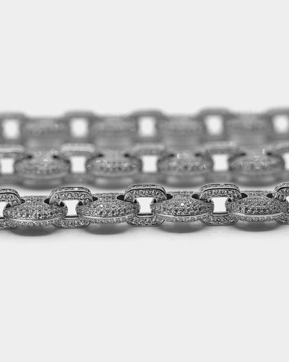 Saint Morta 12mm Gauntlet Necklace Iced White Gold