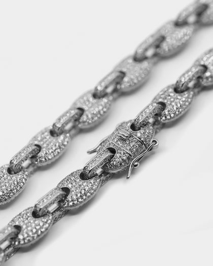 Saint Morta 12mm Gauntlet Necklace Iced White Gold