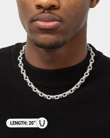 Saint Morta 12mm Gauntlet Necklace Iced White Gold