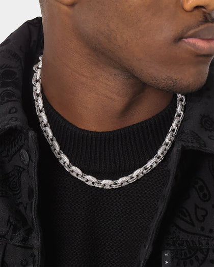 Saint Morta 12mm Gauntlet Necklace Iced White Gold