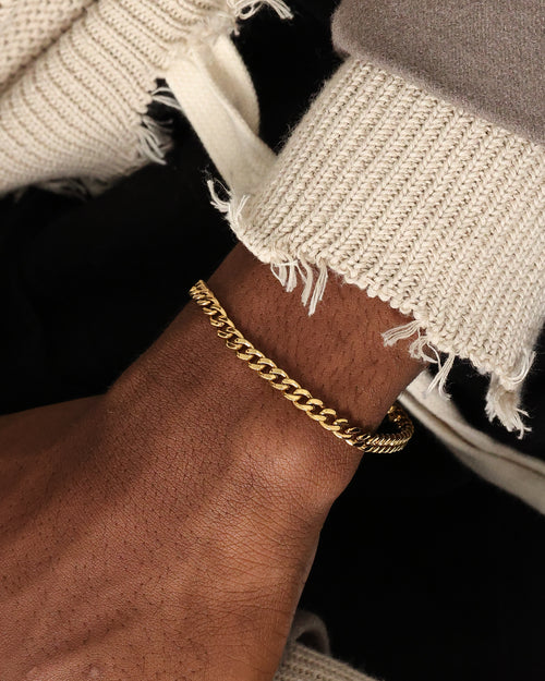 Saint Morta 5MM Cuban Bracelet Gold