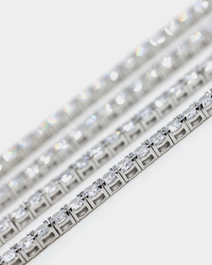 Saint Morta Round Cut 10" Tennis Bracelet White Gold