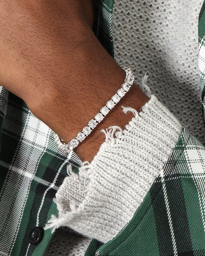 Saint Morta Round Cut 10" Tennis Bracelet White Gold