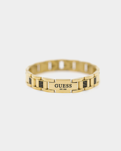 Guess Mainline Frontier 12mm Frontier Black Crystal Bracelet Gold