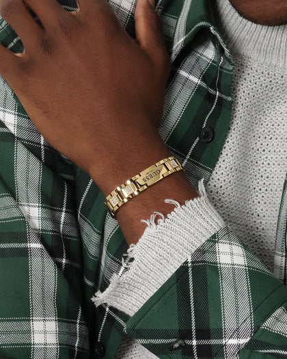 Guess Mainline 12mm Frontier Crystal Bracelet Gold