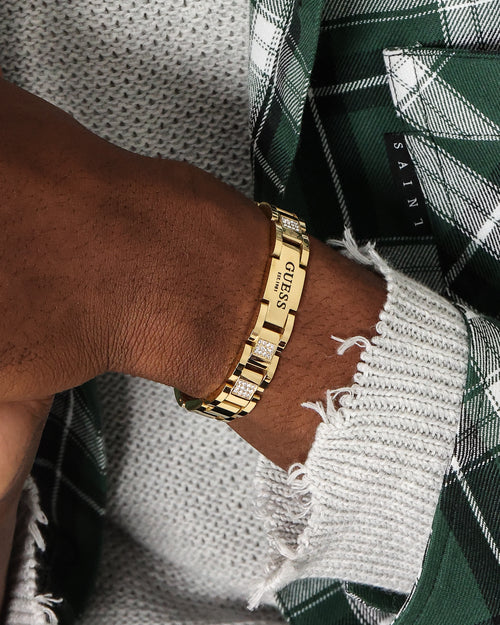 Guess Mainline 12mm Frontier Crystal Bracelet Gold