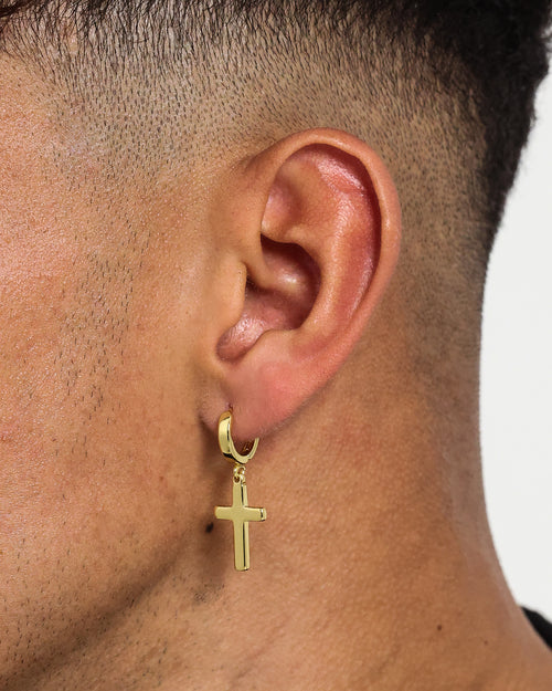 Saint Morta Mini Cross Earring Gold