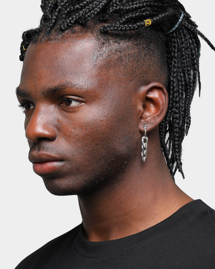 Wild for the Weekend Chain Drop and Cross Stud Earring Set Silver