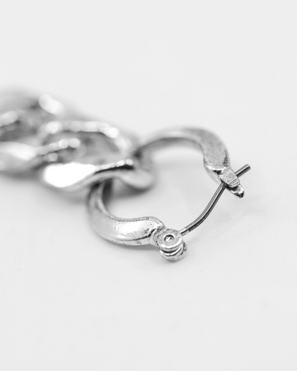 Wild for the Weekend Chain Drop and Cross Stud Earring Set Silver