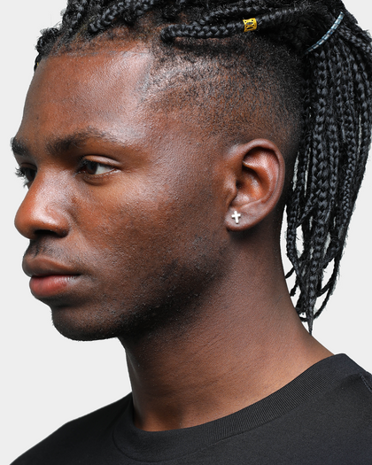 Wild for the Weekend Chain Drop and Cross Stud Earring Set Silver