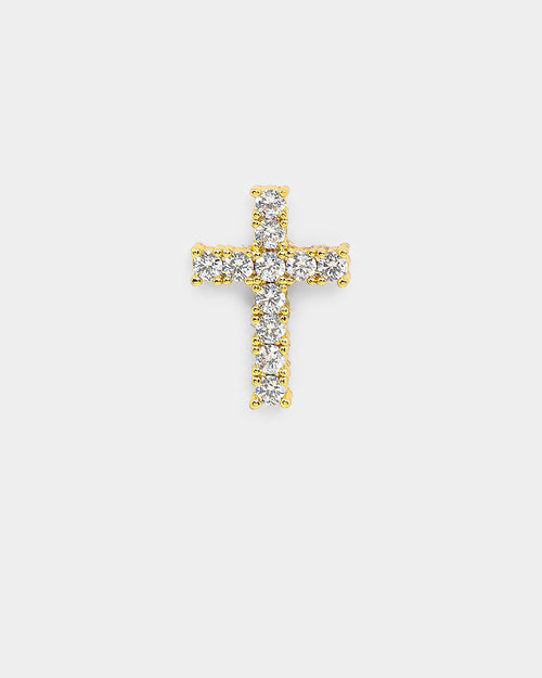Saint Morta Saint Cross Earring Iced Gold