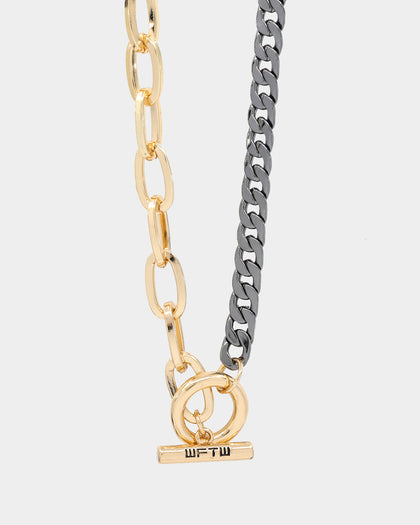 Wild for the Weekend Mixed Chain Necklace Gold