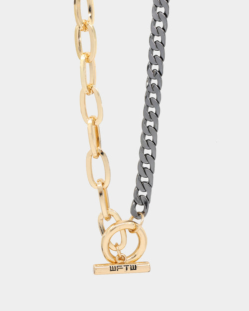Wild for the Weekend Mixed Chain Necklace Gold