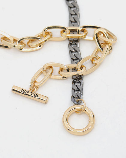 Wild for the Weekend Mixed Chain Necklace Gold