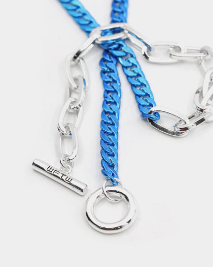 Wild for the Weekend Mixed Chain Necklace Silver