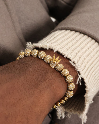 Saint Morta Crown Bracelet Iced Gold