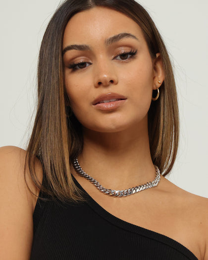Raising Hell Women's 10mm 16" Cuban Choker Chain Sterling Silver