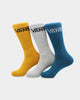 Vans Classic Crew Socks 3 Pack (6.5-9) Yellow/Grey/Blue