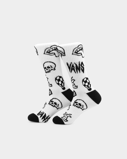 Vans Lost And Found Crew Socks (6.5-9) White/Black