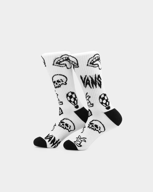 Vans Lost And Found Crew Socks (6.5-9) White/Black
