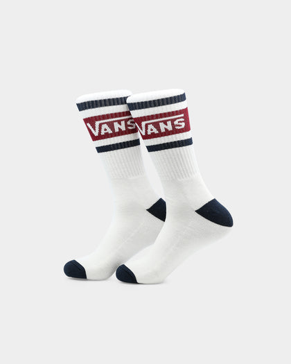 Vans Drop V Crew Socks (6.5-9) Biking Red/Dress Blues