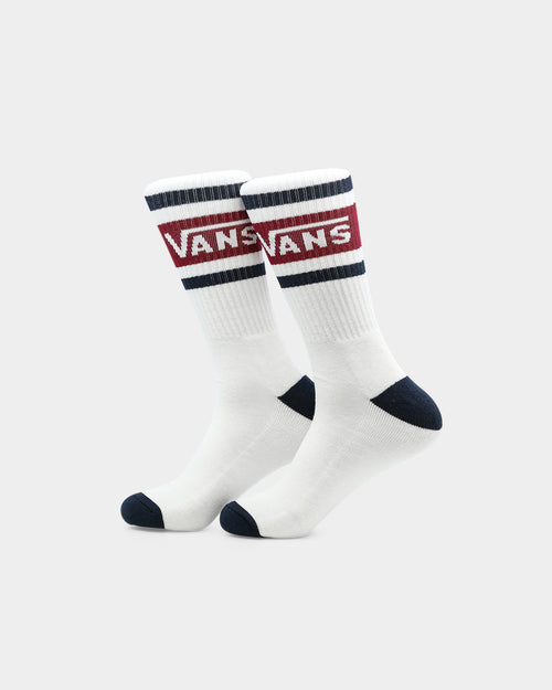 Vans Drop V Crew Socks (6.5-9) Biking Red/Dress Blues