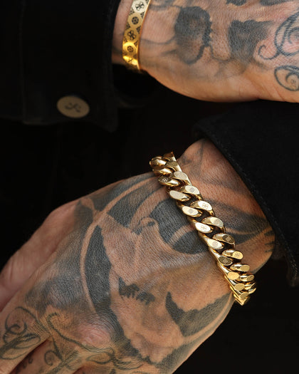 Guess Mainline Curb EG Peony 12mm Bracelet Gold