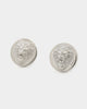 Guess Mainline Lion Head 12mm Stud Earrings Silver