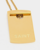 Saint Morta Dog Tag Necklace Gold