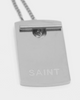 Saint Morta Dog Tag Necklace White Gold