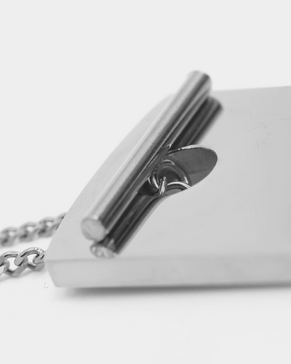 Saint Morta Dog Tag Necklace White Gold