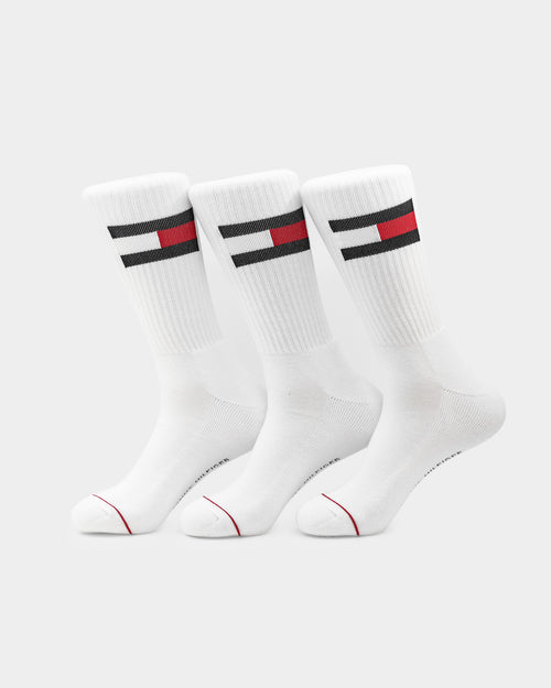 Tommy Jeans 3 Pack Athletic Crew Socks White