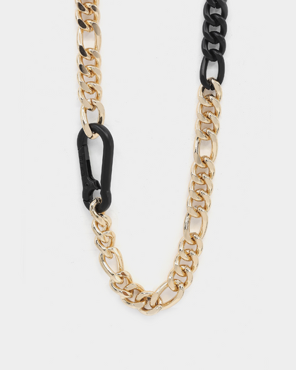 Wild For The Weekend Carabiner Chain Necklace Gold/Black