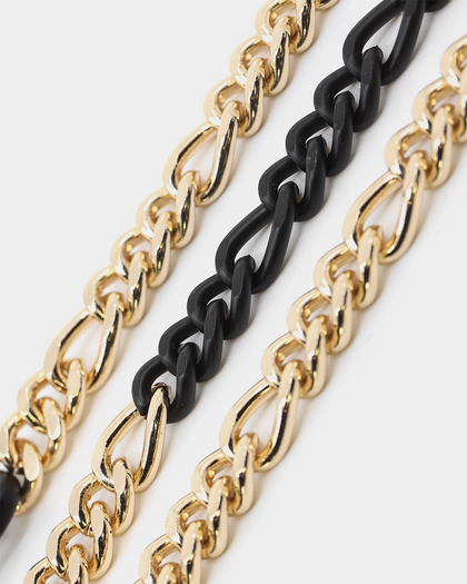 Wild For The Weekend Carabiner Chain Necklace Gold/Black