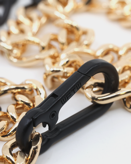 Wild For The Weekend Carabiner Chain Necklace Gold/Black