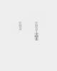 Wild For The Weekend Cross Crystal Hoop and Drop Earrings Silver/White