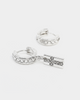 Wild For The Weekend Cross Crystal Hoop and Drop Earrings Silver/White