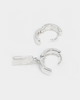 Wild For The Weekend Cross Crystal Hoop and Drop Earrings Silver/White
