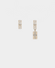 Wild For The Weekend Cross Crystal Hoop and Drop Earrings Gold/White