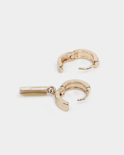 Wild For The Weekend Cross Crystal Hoop and Drop Earrings Gold/White