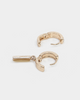 Wild For The Weekend Cross Crystal Hoop and Drop Earrings Gold/White