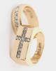 Wild For The Weekend Cross Stone Ring 2 Pack (Medium) Gold/White