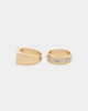 Wild For The Weekend Cross Stone Ring 2 Pack (Medium) Gold/White